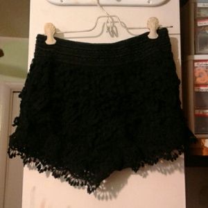 Black lace shorts